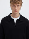 TELLER 1/2 ZIP POLO LS BLACK