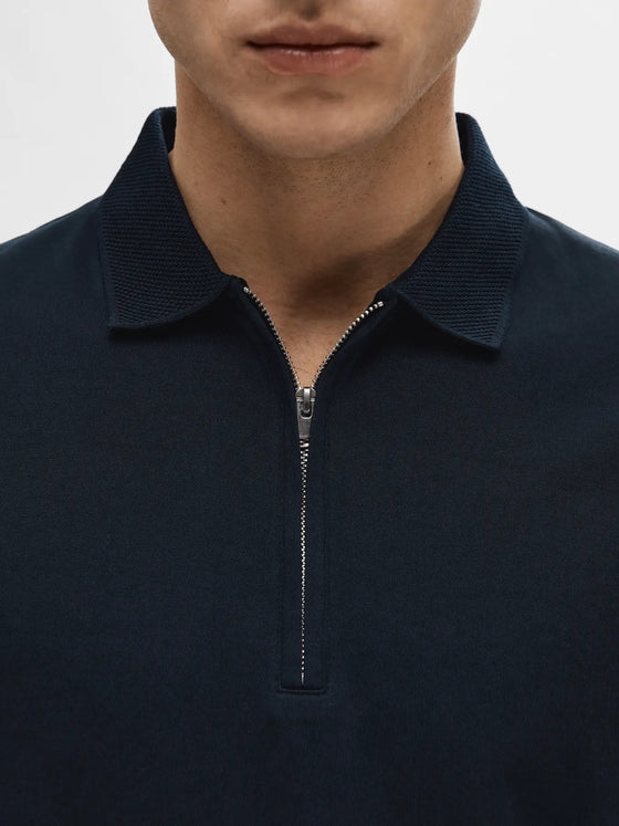 FAVE ZIP COLLAR S/S POLO SKY CAPTAIN