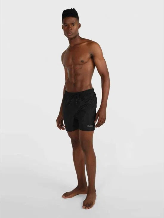 MID LENGTH DRAWSTRING SWIM SHORTS BLACK 0812