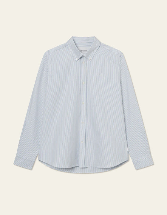 KONRAD STRIPE STRETCH OXFORD SHIRT LIGHT BLUE / WHITE