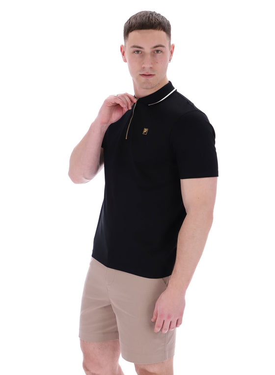 LEMAR SS POLO BLACK/EGRET (001)