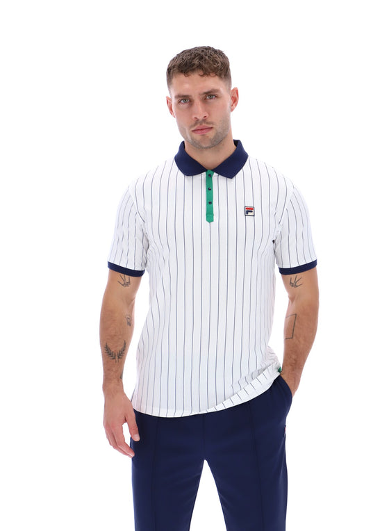 BB1 STRIPE POLO WHITE / GREEN (106)