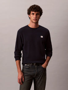  WAFFLE CHEST BADGE LS CREW DARK SAPPHIRE (CEF)