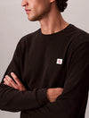 WAFFLE CHEST BADGE LS CREW BLACK (UB1)