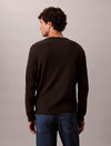 WAFFLE CHEST BADGE LS CREW BLACK (UB1)
