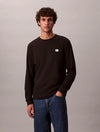 WAFFLE CHEST BADGE LS CREW BLACK (UB1)