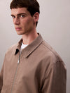 COTTON UTILITY ZIP THROUGH JACKET TAUPE TONE