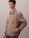 COTTON UTILITY ZIP THROUGH JACKET TAUPE TONE