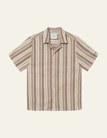  LAWSON STRIPE SS SHIRT BURNT RED / IVORY