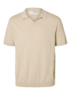 MATTIS  LINEN BLEND SS POLO OATMEAL
