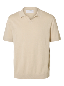  MATTIS  LINEN BLEND SS POLO OATMEAL