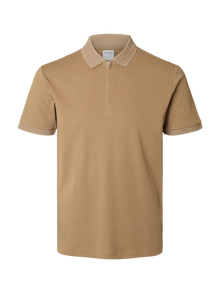  FAVE ZIP COLLAR S/S POLO KELP