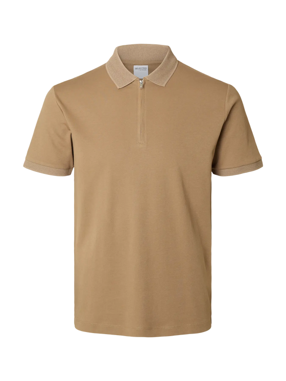 FAVE ZIP COLLAR S/S POLO KELP