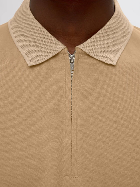 FAVE ZIP COLLAR S/S POLO KELP