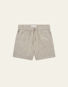  OTTO LINEN SHORTS WALNUT/IVORY STRIPE (060)