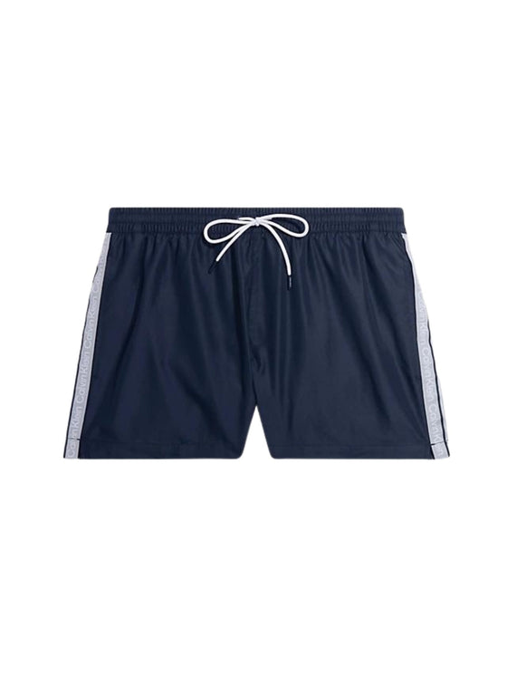 TAPED SIDE MID LENGTH DRAWSTRING SWIM SHORTS NAVY IRIS 0810