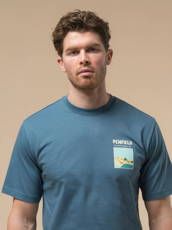 BLOCK LANDSCAPE T-SHIRT BLUE FUSION