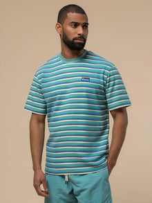  TEXTURE STRIPE T-SHIRT DUSTY TURQUOISE
