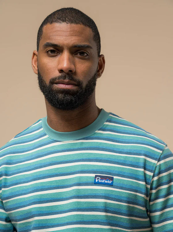 TEXTURE STRIPE T-SHIRT DUSTY TURQUOISE