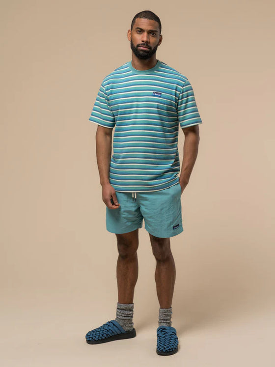 TEXTURE STRIPE T-SHIRT DUSTY TURQUOISE