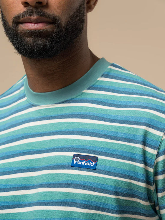 TEXTURE STRIPE T-SHIRT DUSTY TURQUOISE