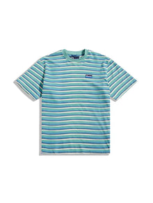  TEXTURE STRIPE T-SHIRT DUSTY TURQUOISE