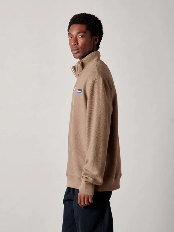 BERKLEY TEXTURED 1/2 ZIP FUNNEL SWEAT LEAD GRAY