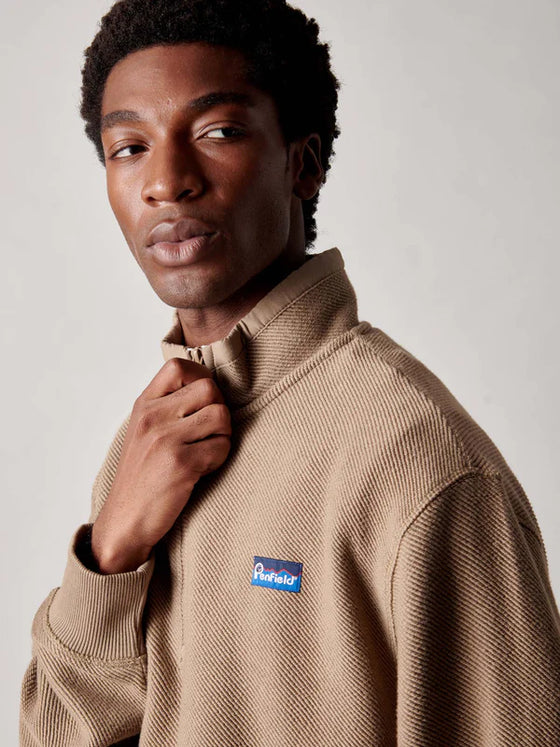 BERKLEY TEXTURED 1/2 ZIP FUNNEL SWEAT LEAD GRAY
