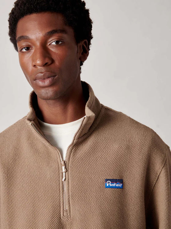 BERKLEY TEXTURED 1/2 ZIP FUNNEL SWEAT LEAD GRAY