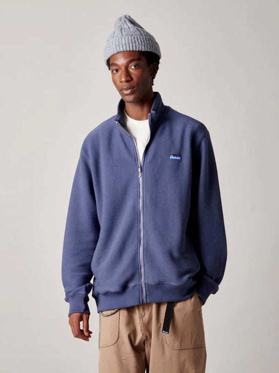 BERKLEY TEXTURED FULL ZIP FUNNEL SWEAT BLUE INDIGO