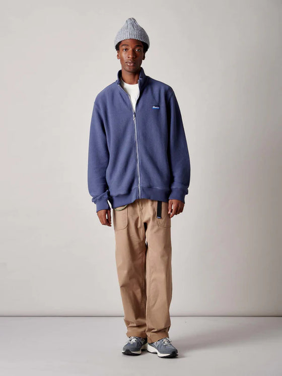 BERKLEY TEXTURED FULL ZIP FUNNEL SWEAT BLUE INDIGO