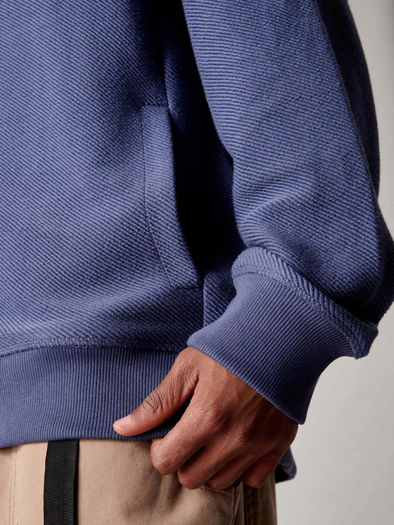 BERKLEY TEXTURED FULL ZIP FUNNEL SWEAT BLUE INDIGO