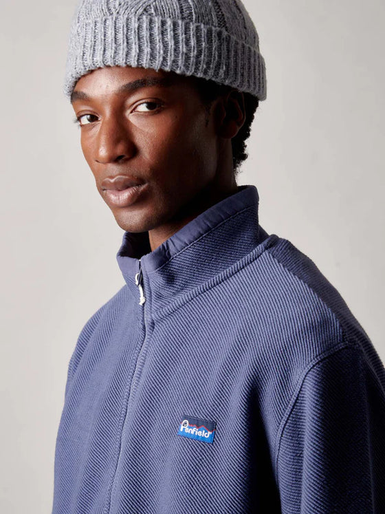 BERKLEY TEXTURED FULL ZIP FUNNEL SWEAT BLUE INDIGO