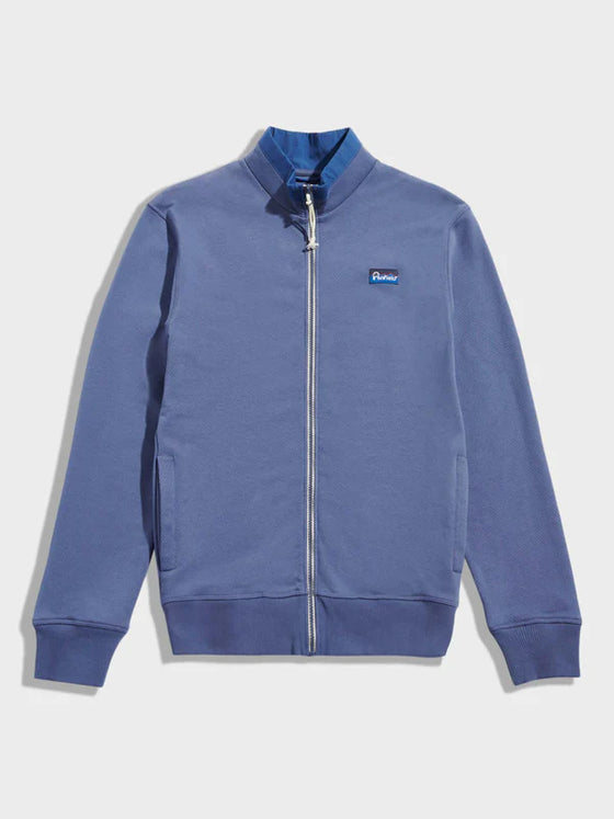 BERKLEY TEXTURED FULL ZIP FUNNEL SWEAT BLUE INDIGO