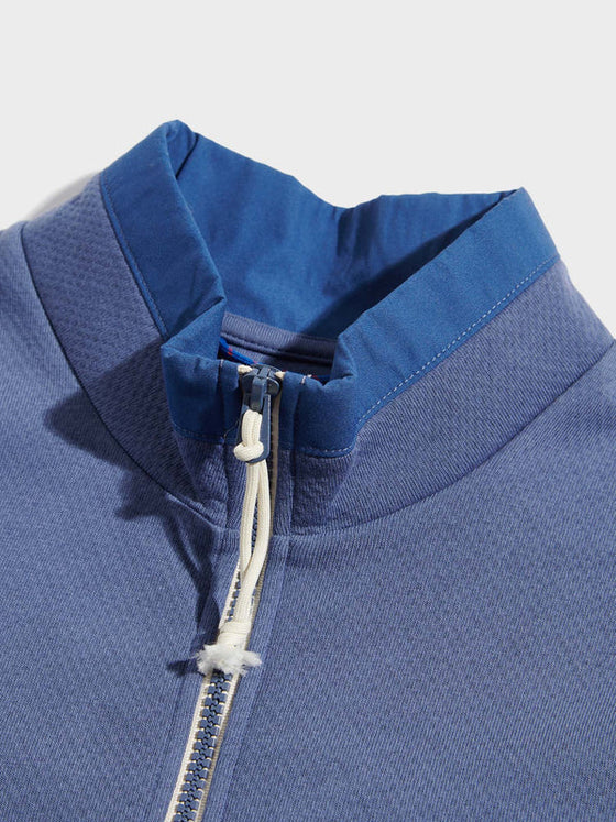 BERKLEY TEXTURED FULL ZIP FUNNEL SWEAT BLUE INDIGO