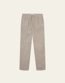  PATRICK LINEN TROUSERS WALNUT/IVORY STRIPE