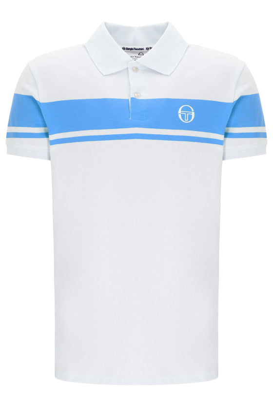 YOUNG LINE STRIPE POLO GARDENIA / AZURE (110)