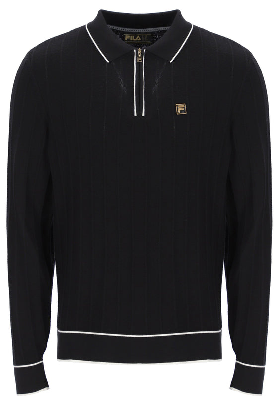 SULLY DETAILED KNIT L/S POLO BLACK (001)