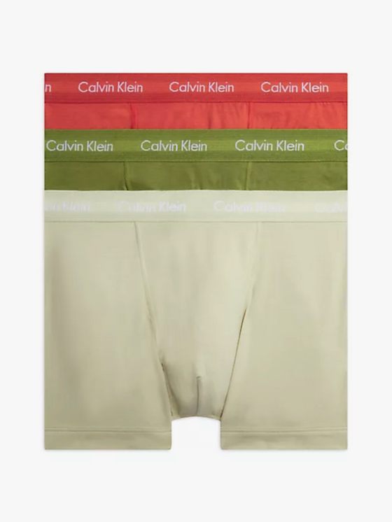 3 PACK STRETCH COTTON TRUNK - EUCALYPTUS/ORANGE/OLIVE (H5L)