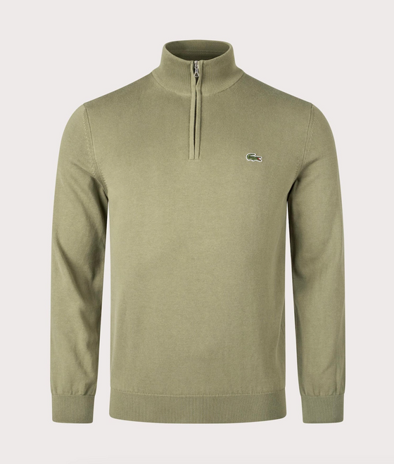 AH1980 COTTON 1/4 ZIP KNIT KHAKI (BMY)