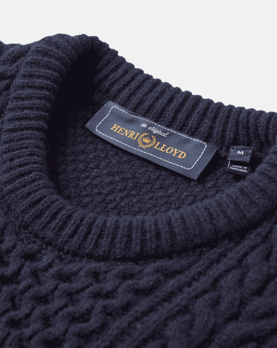 ABERSOCH CABLE KNIT NAVY