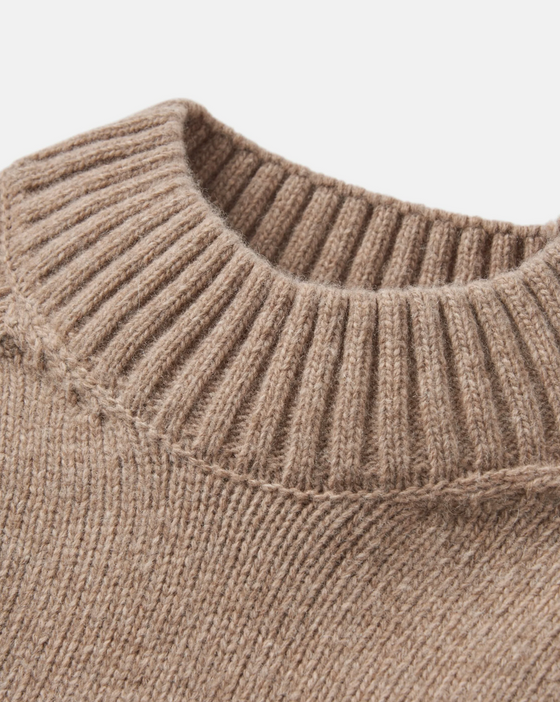 CLEW MOCK NECK SAND MELANGE