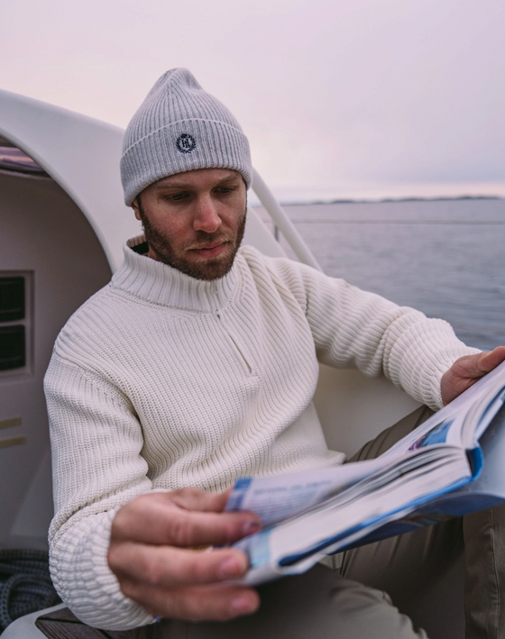 GOLANT 1/4 ZIP KNIT ECRU