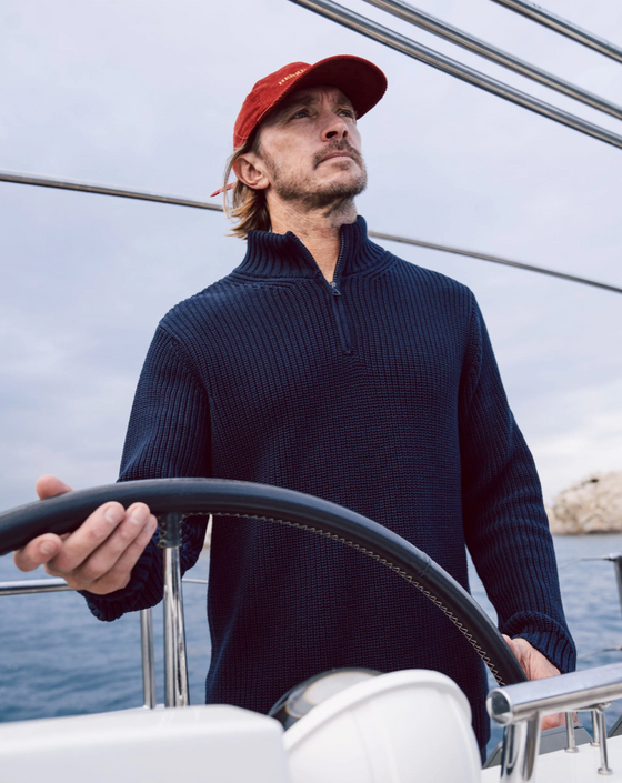 GOLANT 1/4 ZIP KNIT NAVY