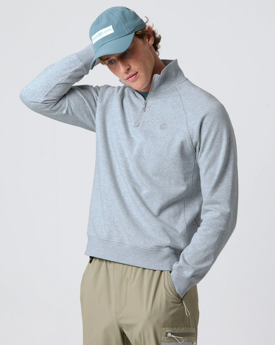 KINSALE 1/4 ZIP GREY MELANGE