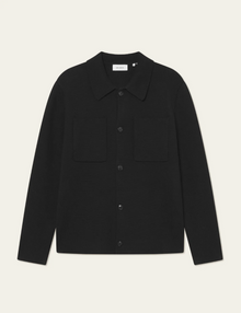  FISCHER COTTON MILANO KNIT OVERSHIRT BLACK