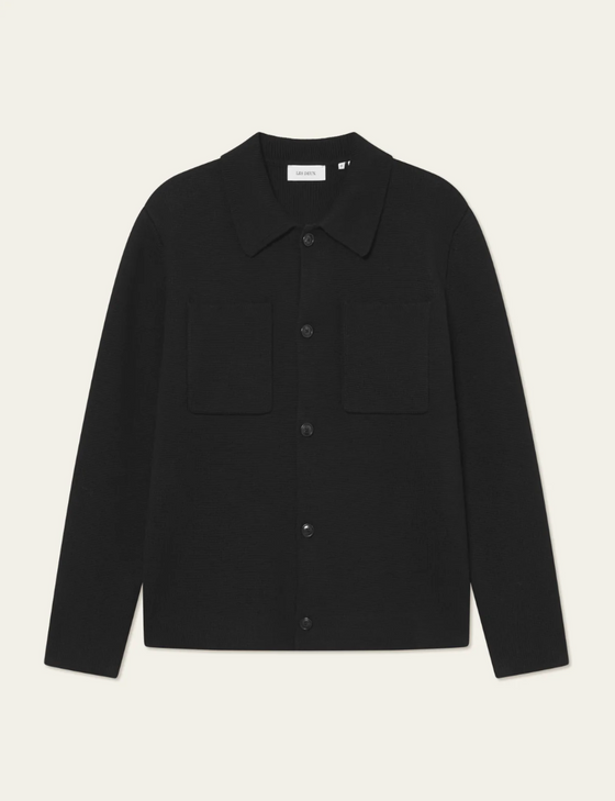 FISCHER COTTON MILANO KNIT OVERSHIRT BLACK
