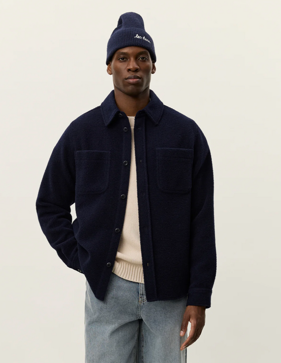LENNON BOUCLE OVERSHIRT DARK NAVY