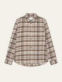  LENNON BRUSHED FLANNEL CHECK SHIRT IRISH CREAM