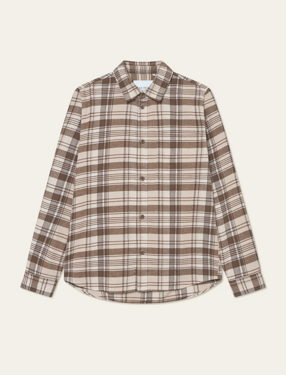 LENNON BRUSHED FLANNEL CHECK SHIRT IRISH CREAM